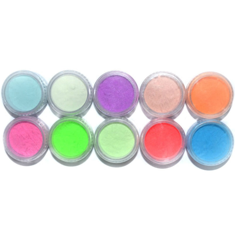 10 COLORS NAIL POLISH GLOW POWDER (not for sale)